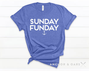 Sunday Funday Lake Life Shirt - Anchor and Oars