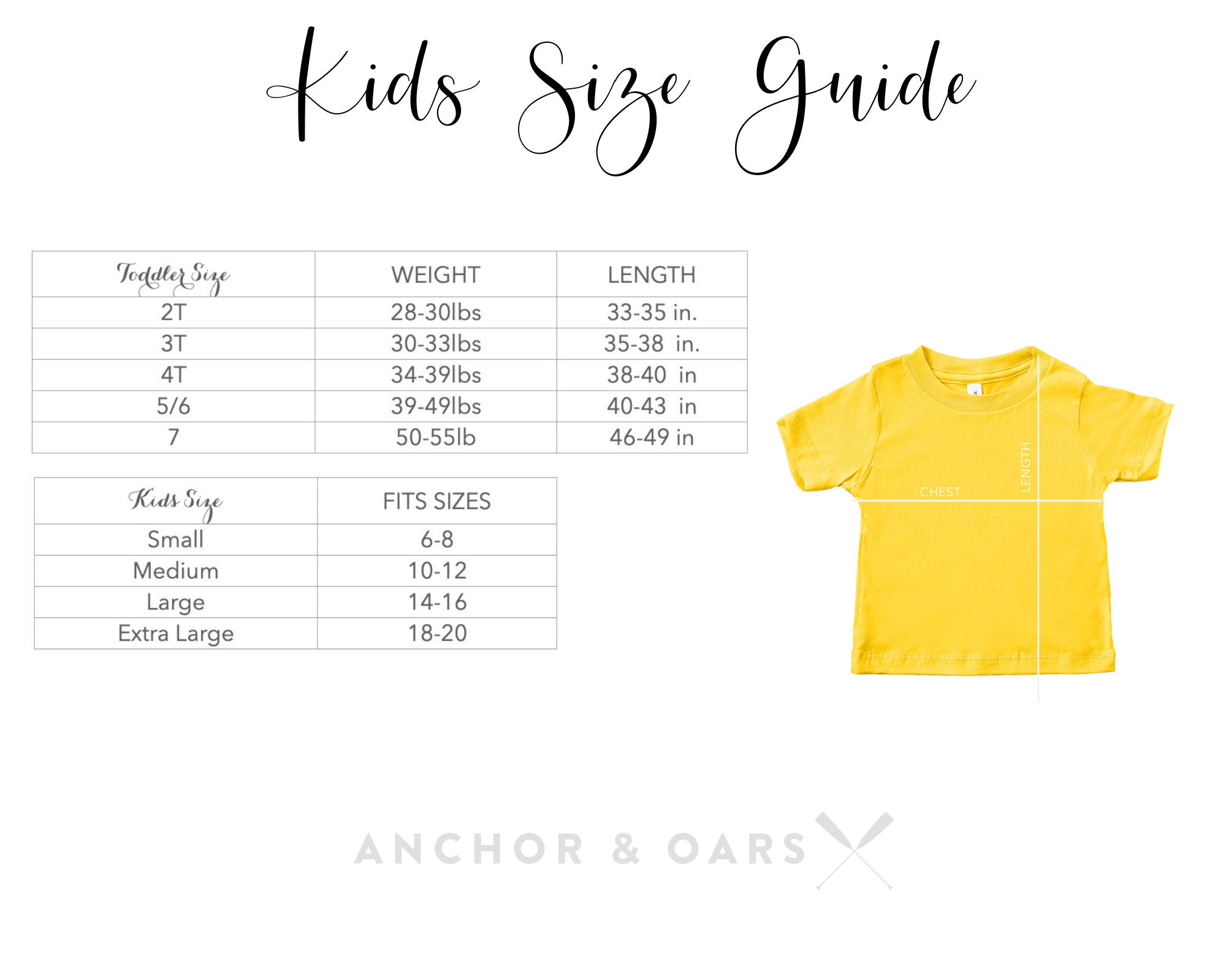 First Mate Kids Tee - Anchor and Oars