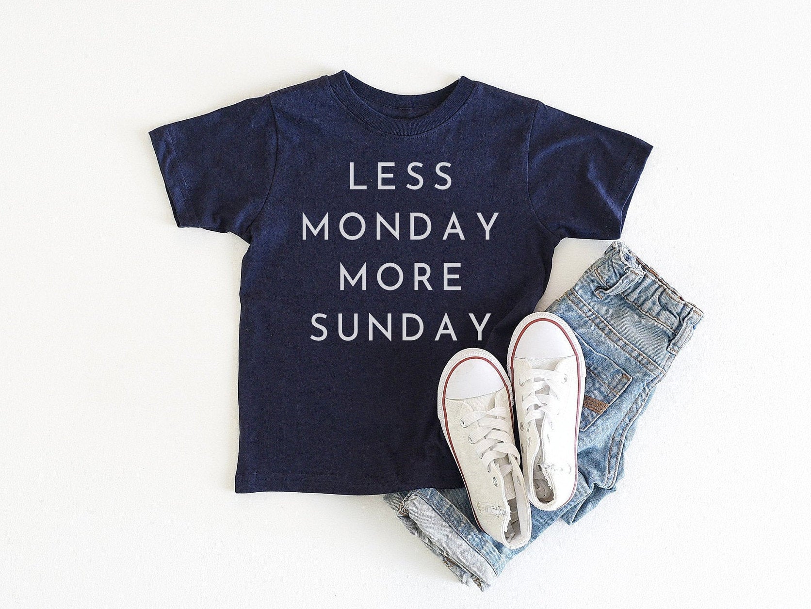 Less Monday More Sunday, kids graphic tee - Anchor and Oars